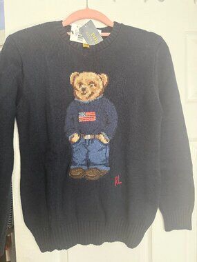 Classic Ralph Lauren Teddy Bear Sweater – Navy